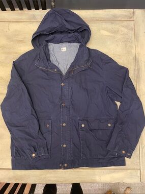 Toms Navy Hooded Raincoat Jacket